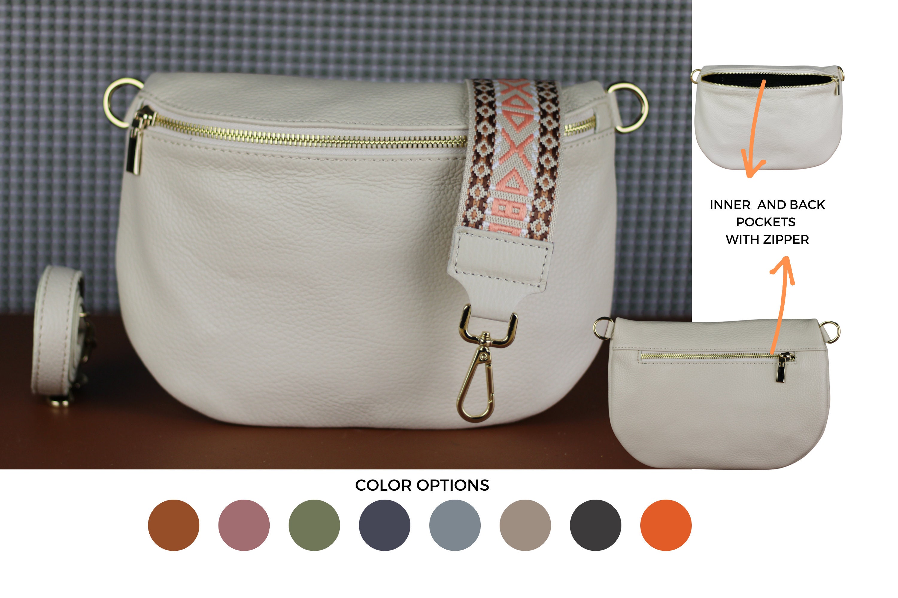  Monika Seller 6 Pocket Foldable Hanging Purse Handbag