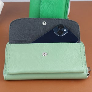 Custodia per cellulare Portafoglio Borsa a tracolla 2 in 1, Borsa a tracolla in vera pelle, Borsa da donna, regalo per lei immagine 9