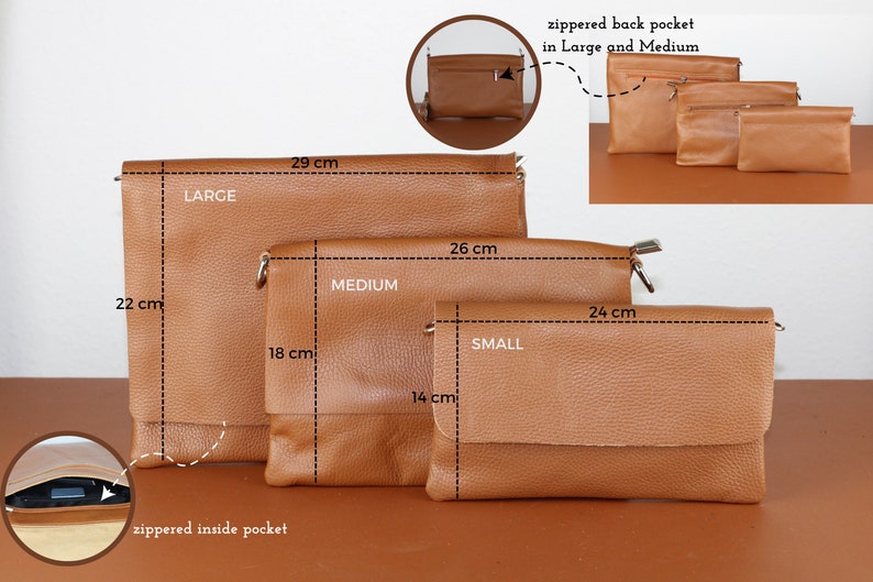 Leather Crossbody Slim Bag, Minimal Women Shoulder Bag, Make up bag, Fanny pack with Leather Belt and Patterned Belt image 2