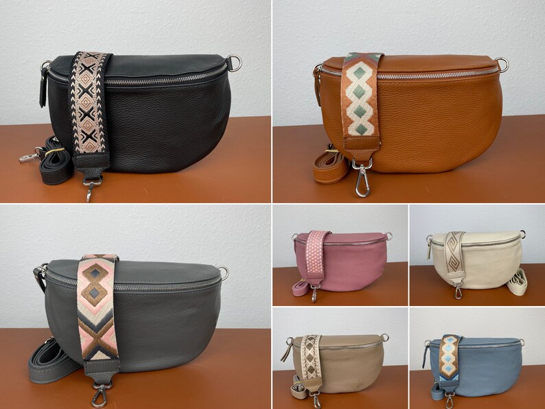 Leather Crossbody Bag With Extra Strap Leather Shoulder Bag Etsy