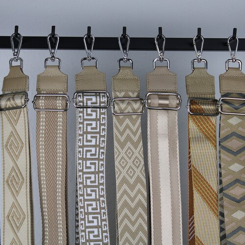 Gray Leather Gold Strap for Bags With Gold Hardware Wide Etsy