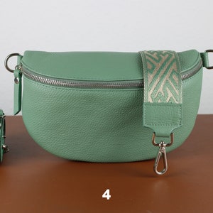 Leder Umhängetasche für Frauen Mint Grün, Bauchtasche mit Riemen, Echtes Leder Umhängetasche, Geschenk für sie Option-4