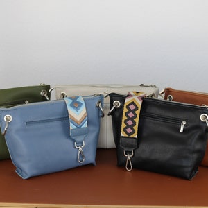 Shoulder Bag Leather for Women, Leather Shoulder Bag, Crossbody Bag Belt Bag with Strap, Christmas Gift