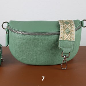 Leder Umhängetasche für Frauen Mint Grün, Bauchtasche mit Riemen, Echtes Leder Umhängetasche, Geschenk für sie Bild 8