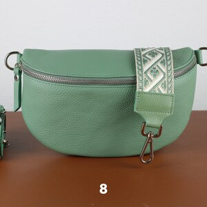 Leder Umhängetasche für Frauen Mint Grün, Bauchtasche mit Riemen, Echtes Leder Umhängetasche, Geschenk für sie Option-8