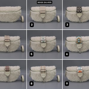 Teddy fell Belly Bag for Women with 2 Strap, Shoulder Bag, Crossbody Bag Belt Bag with Strap, bag for winter image 6