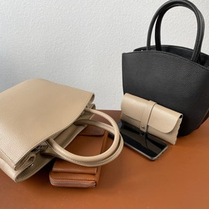 Leather Women Handbag, Genuine Black Leather Shoulder Bag, Cross Body Bag, gift for Her
