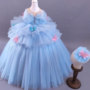 Cinderella Dress, Cinderella Costume , Classic Princess Gown Tutu Dress, Toddler Cinderella Costume, Butterfly Dress