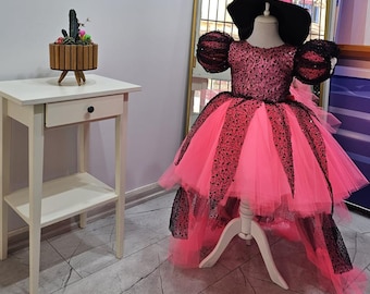 Candy Pink Witch Costume: Sparkly Tulle Dress with Hat
