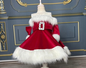 Christmas Santa Girl Dress, Toddler Xmas Photoshoot Outfit, Santa Claus  Dress, Girl Costume - Etsy