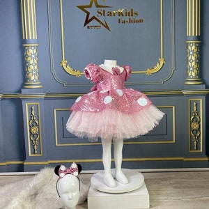 Pink Minnie Mouse Costume, Minnie Mouse Birthday Dress, Toddler Party Dress, For Special Occasion, 1st Birthday Dress, First Birthday Baby