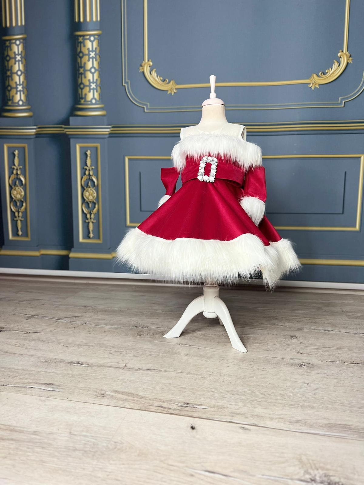 open lace back dress Christmas Party Dress Toddler Kids Short Sleeve Dress Santa Claus Elk – Sun  Baby