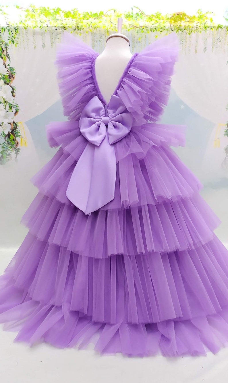 Lavender Flower Girl Dress, Lavender Toddler Dress, Lilac Flower Girl Dress, Lilac Toddler Dress, Lilac Baby Dress, Llilac Tulle Dress Girl image 1