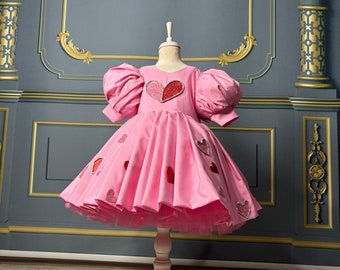 Baby Girl Valentine's Day Dress: Tulle Heart Birthday Party Costume