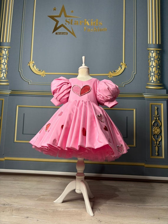 Baby Girl Valentine's Day Dress: Tulle Heart Birthday Party Costume