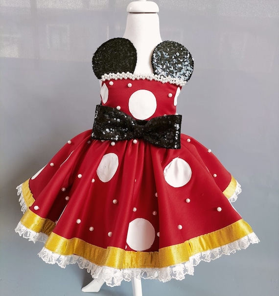 minnie mouse sequin dress Disney | Dresses | Disney Minnie Mouse Bow Gold Sequin Size 9