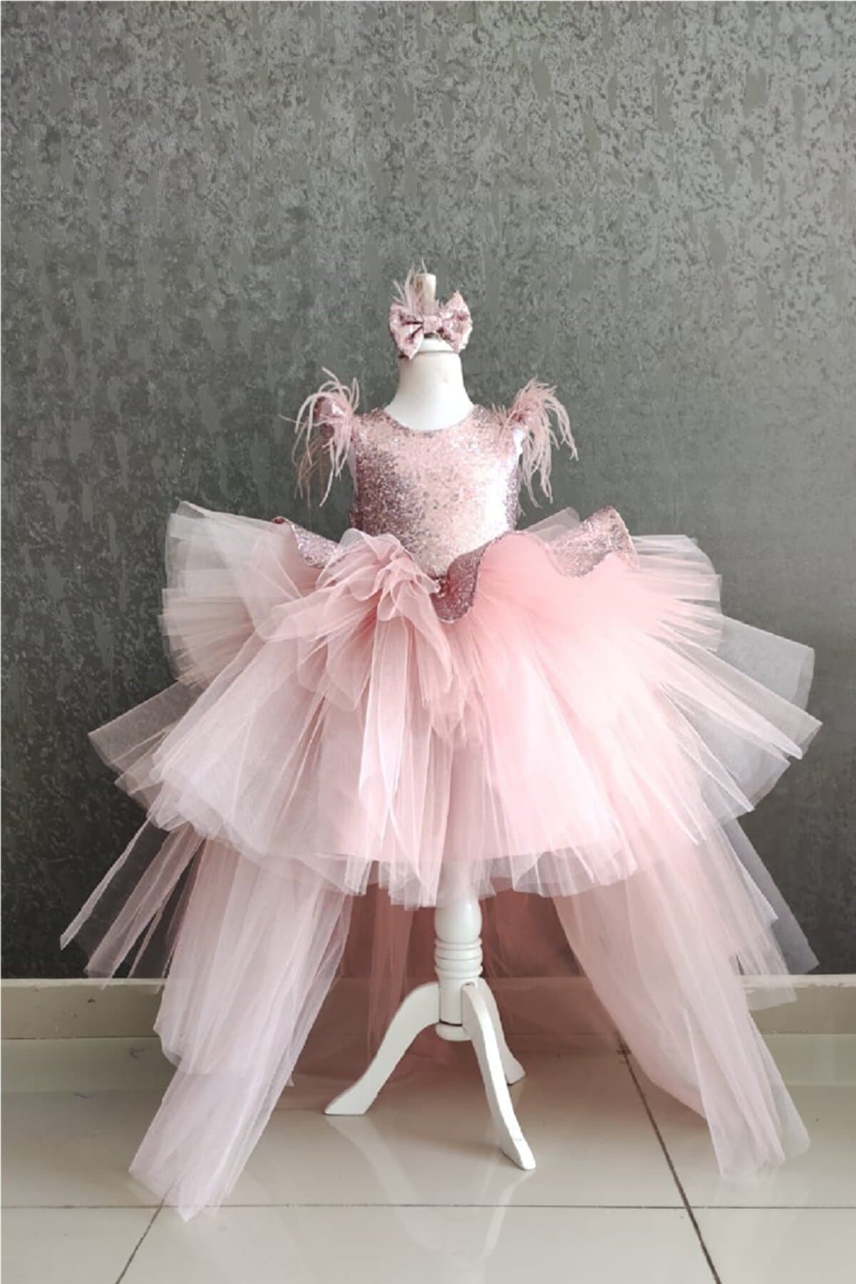 pink sequin tulle dress Strapless Sequin Beaded Tulle Stunning Light Pink Prom Dress PSK476 US16 / Custom Color