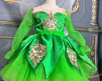 green emerald velvet dress Fairy Tinkerbell Costume Green Tinkerbell Outfits Cosplay Costume Adul –  Lydiacosplay main image 1