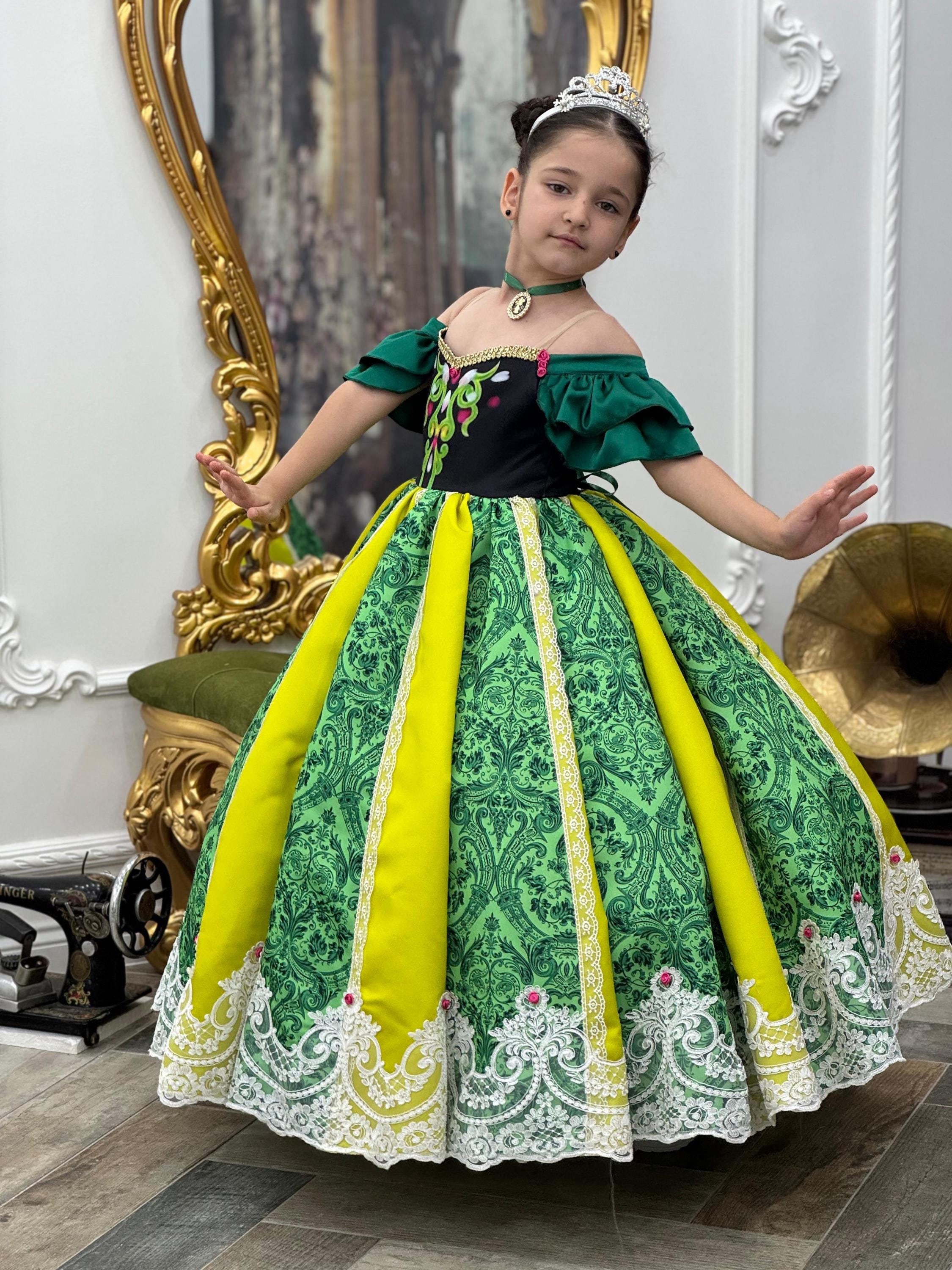 frozen anna birthday dress Princess Anna Costume: Emerald Green Birthday Dress