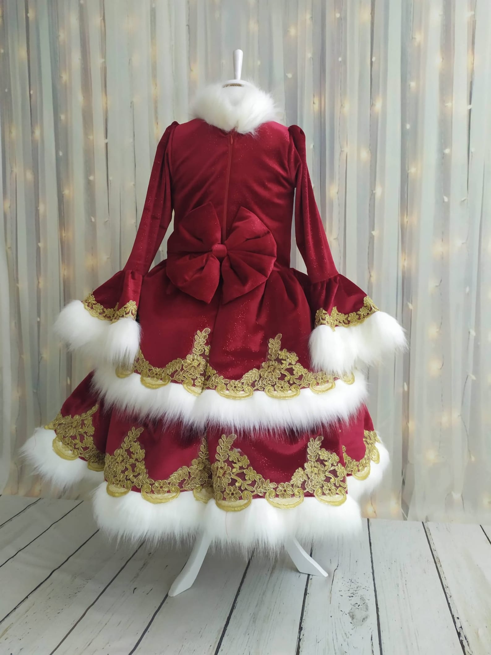 Christmas Red Velvet Santa Dress for Girls Christmas Costume - Etsy
