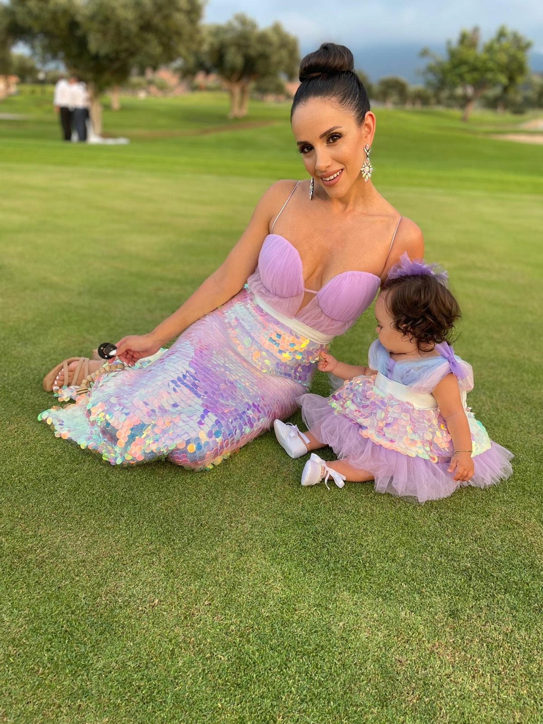 Mommy Me Mermaid Sequin Dresses: Matching Birthday Costume