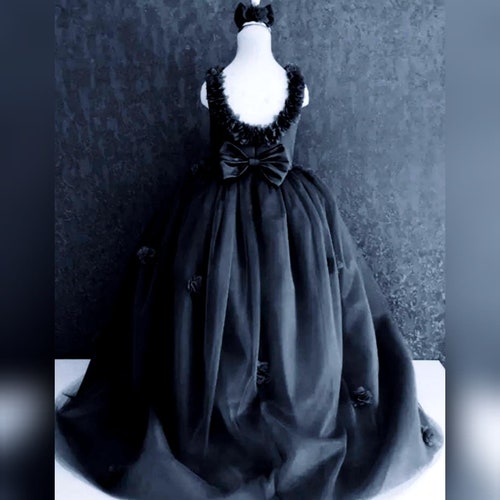 Black Flower Girl Dress Black Dress for Girls Black Tulle Etsy