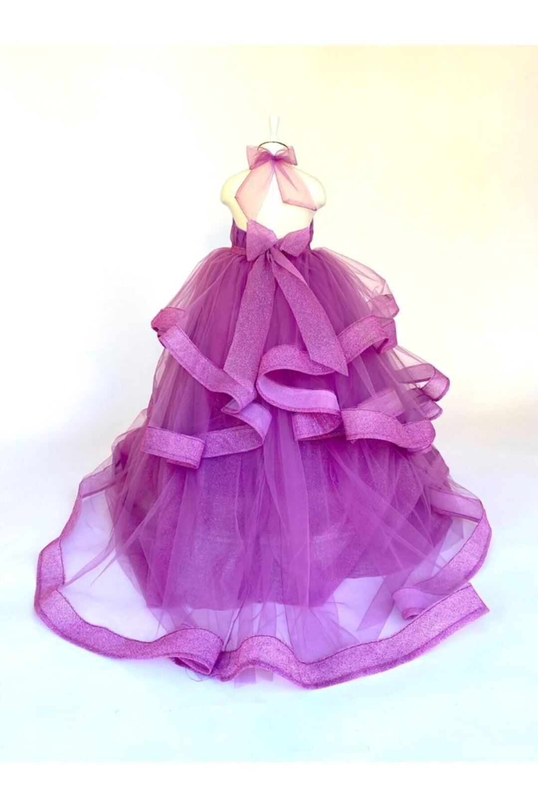 Purple Flower Girl Dress, Party Dress for Toddler Girl, Purple Tulle