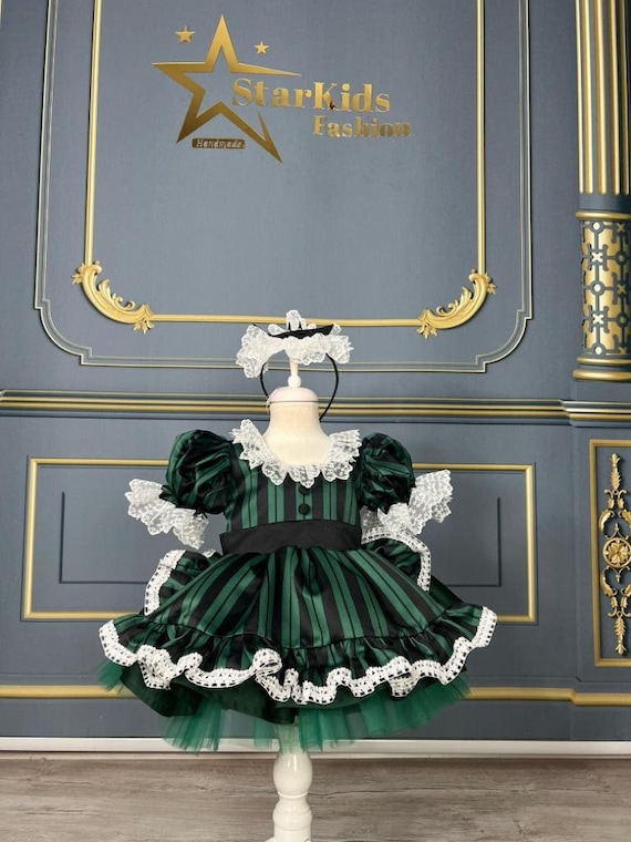 Haunted Mansion Toddler Costume for Girls, Halloween Party Outfit, 1st 2nd Birthday Dress