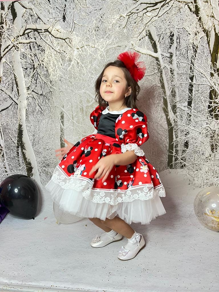 Costume Minnie originale Walt Disney bimba 7-8 anni