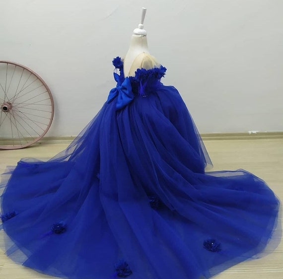 Kids royal top blue dresses