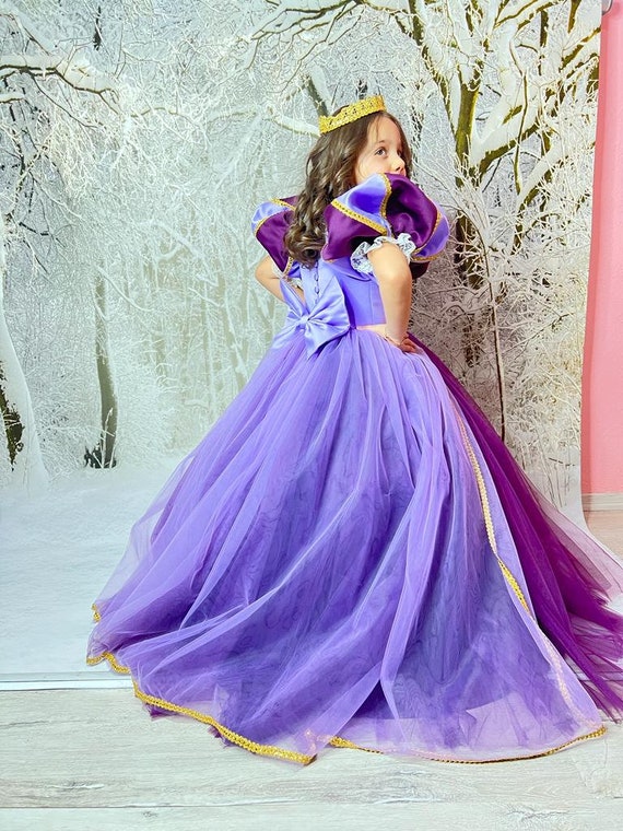 Princess Rapunzel Dress, Rapunzel Theme Dress, Rapunzel Costume Toddler,  For Special Occasion, Long Toddler Gown, Rapunzel Princess Gown -   Italia