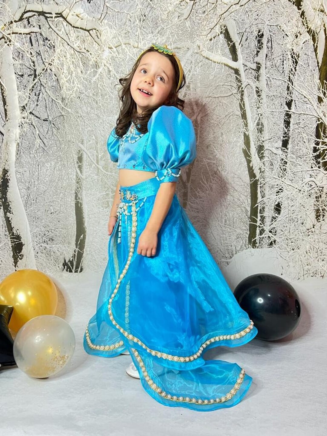 jasmine princess dress Live Actions Inspired Costume - Jasmine Wedding - White Jasmine Costume - Disney piece jumpsuit is soft Jasmine Princess Dress for Baby