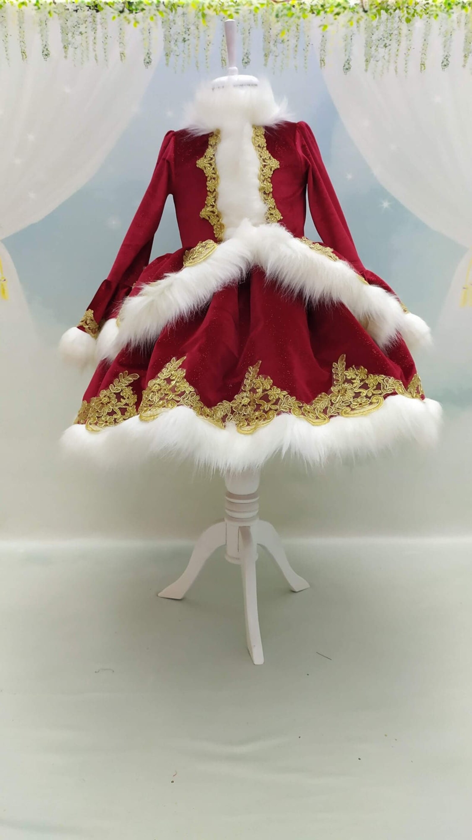 Christmas Red Velvet Santa Dress for Girls Christmas Costume - Etsy
