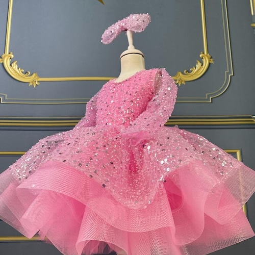 toddler pink sequin dress Flower Girl Dresses