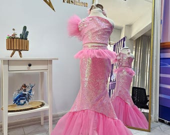 Pink Mermaid Costume: Sparkly Ariel-Inspired Birthday Dress
