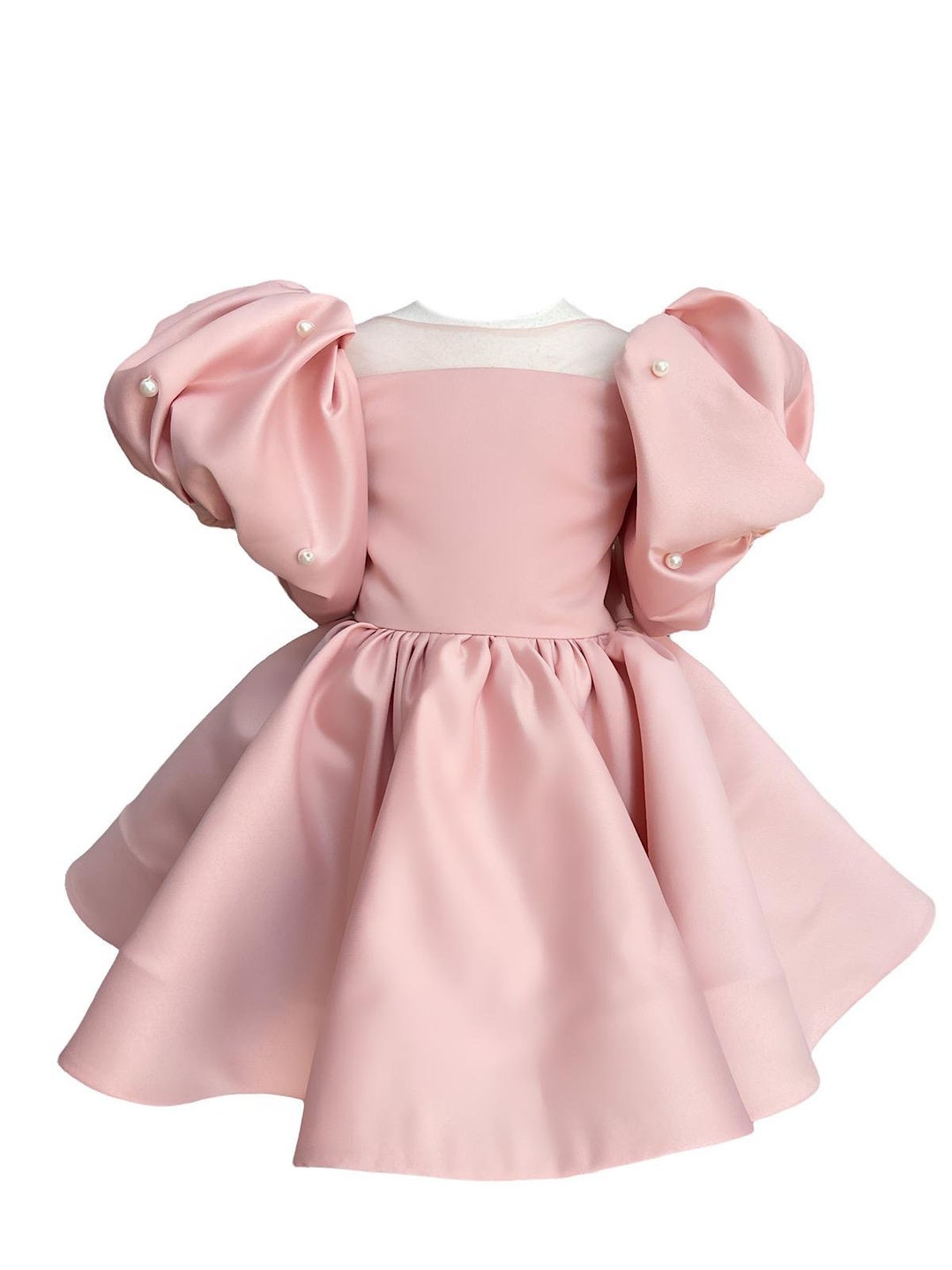 Pink Flower Girl Dress, Pink Dress Formal Girl, Pink Baby Girl Gown