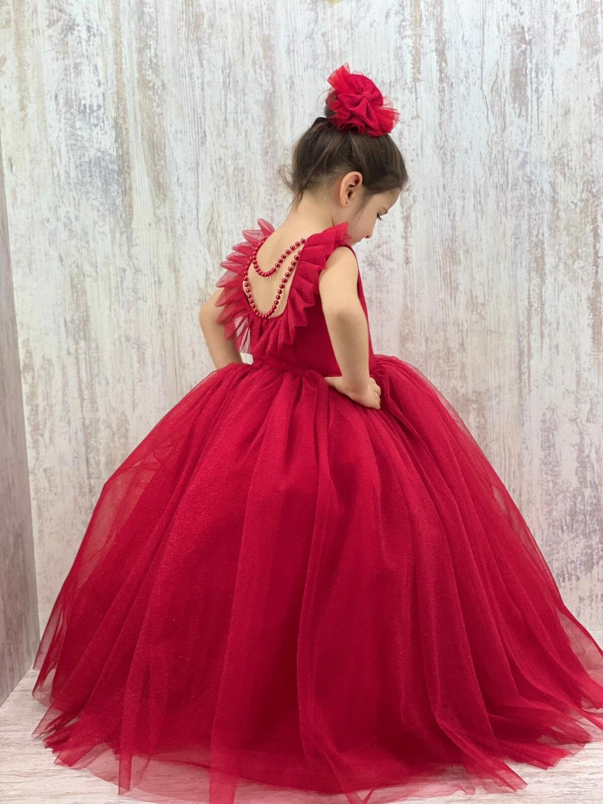 Red Baby Girl Dress New Year s Red Dress Red Birthday Dress With Back Pearl Detail Red Dress Party Dress for Special Occasions Handmade Etsy Canada