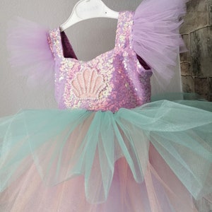 Mermaid Costume, Mermaid Tail Tutu, Baby Girls Mermaid Outfit, Birthday Outfit, Halloween Costume, Toddler Mermaid Costume,