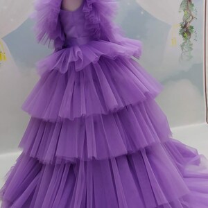 Lavender Flower Girl Dress, Lavender Toddler Dress, Lilac Flower Girl Dress, Lilac Toddler Dress, Lilac Baby Dress, Llilac Tulle Dress Girl image 4