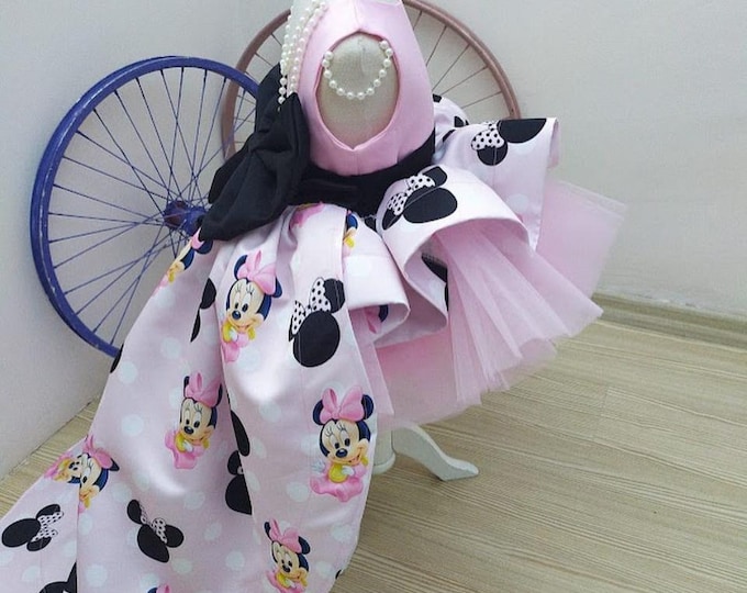 Minnie Mouse Inspired Ball Gown - Pink & Gold main image 1