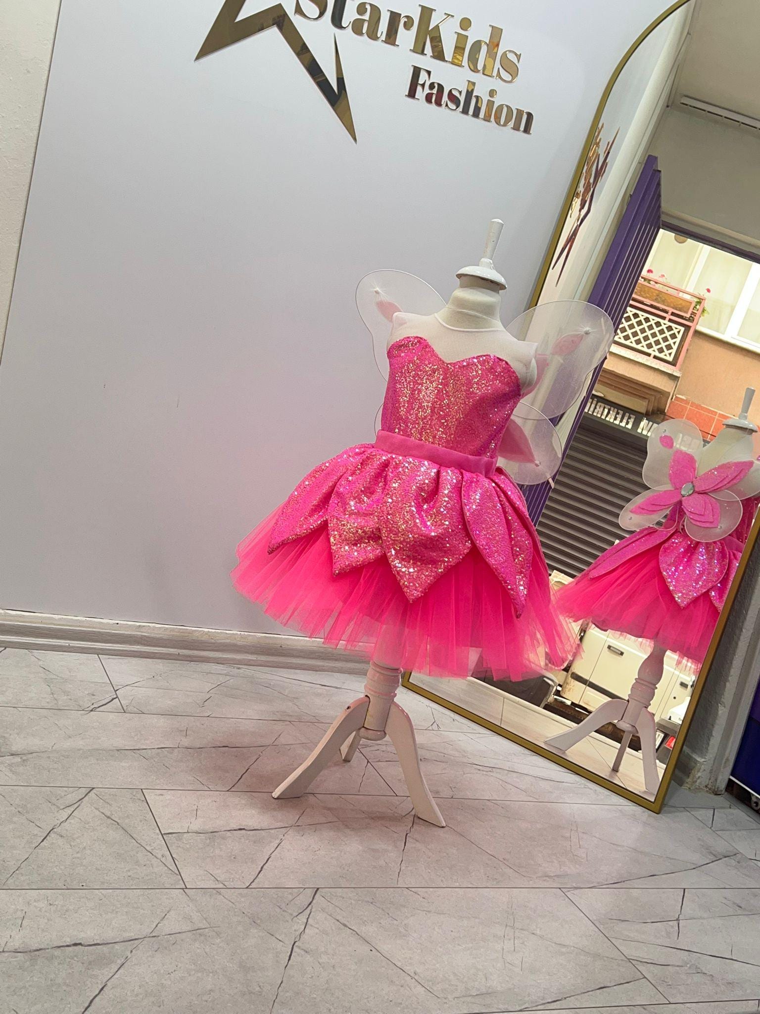 tinkerbell pink dress Tinkerbell Hot Pink Fairy Princess Dress: Sparkly Tinkerbell Costume With  Butterfly Wings