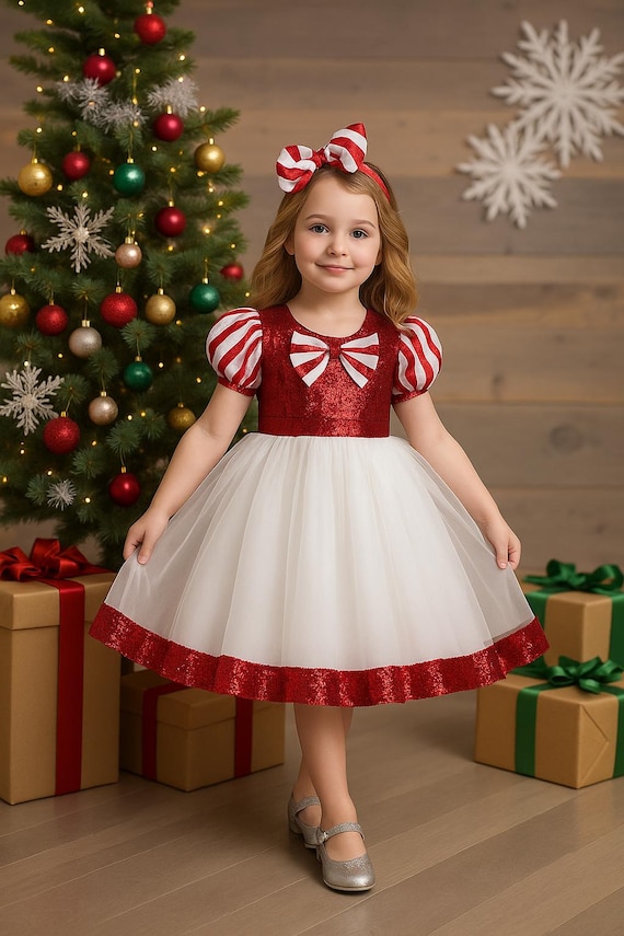 Sugar Cane Christmas Dress - Red Sequin Holiday Party Gown
