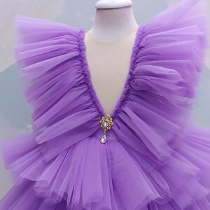 Lavender Flower Girl Dress, Lavender Toddler Dress, Lilac Flower Girl Dress, Lilac Toddler Dress, Lilac Baby Dress, Llilac Tulle Dress Girl image 3