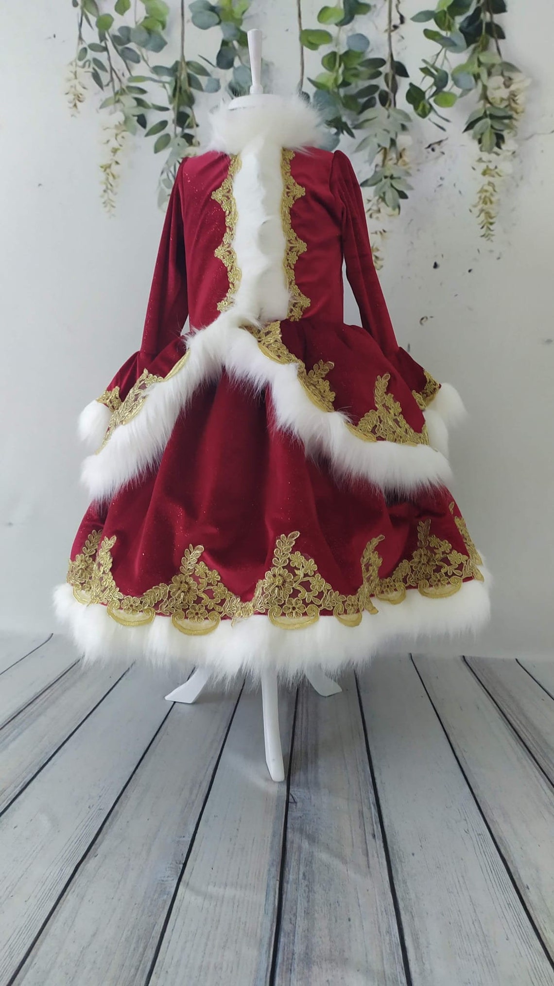 Christmas Red Velvet Santa Dress for Girls Christmas Costume - Etsy