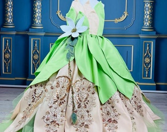princess tiana birthday dress Custom Dress: Party Outfit, Toddler Costume all of princess tiana's outfits