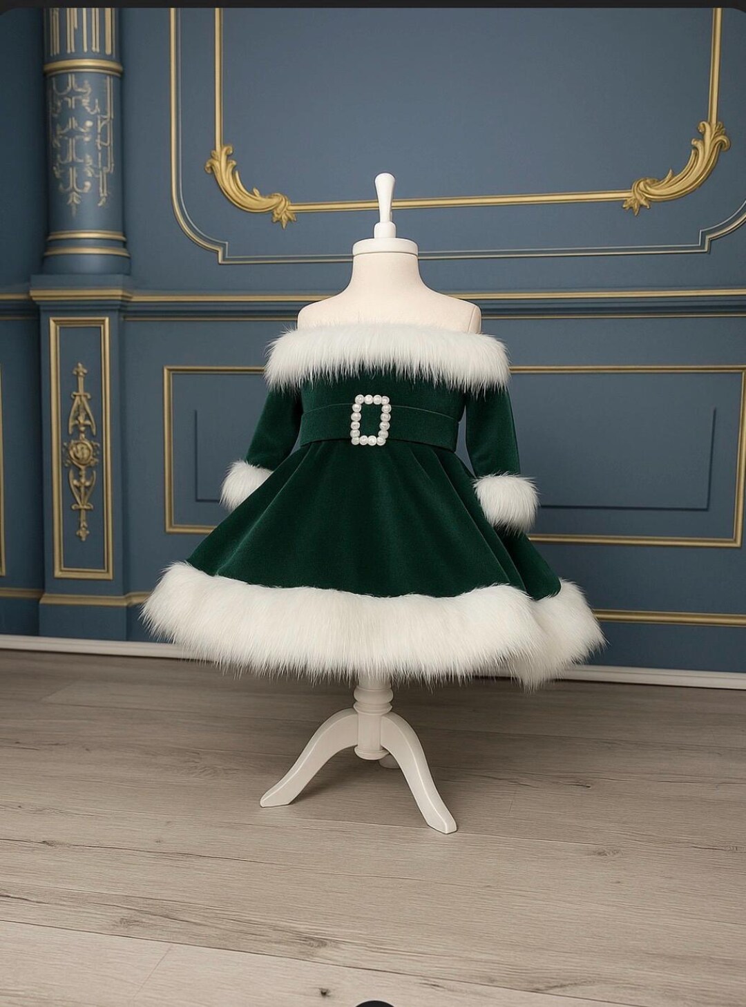 green santa dress Claus Dress: Velvet Christmas Outfit sheer sequin dress