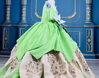 princess tiana birthday dress Inspired Dress: Custom Costume honey bee Elegant A-line Spaghetti Straps Color:Bianco If there is still