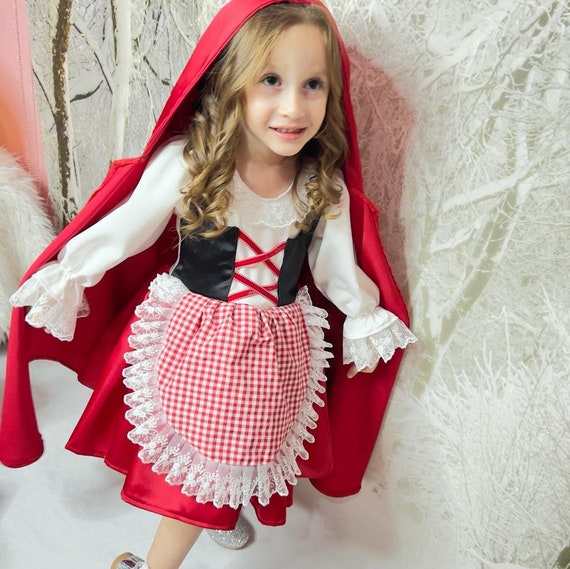 Costume da Cappuccetto Rosso, Vestito da Cappuccetto Rosso e Mantella per  Bambino, Vestito da Bambina per Compleanno di Cappuccetto Rosso, Per  Occasioni Speciali -  Italia