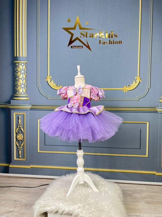 Costume di Rapunzel, Abito da principessa Rapunzel, Abito da bambina  Rapunzel, Costume da principessa Rapunzel per bambini, Abito di compleanno,  Abito del 1o compleanno -  Italia