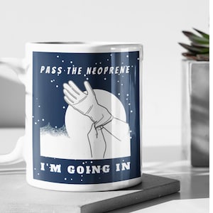Open Water Swimming Mug |  Gift for Wild Swimmers | Funny Sea Swim Mug | Midnight Swim